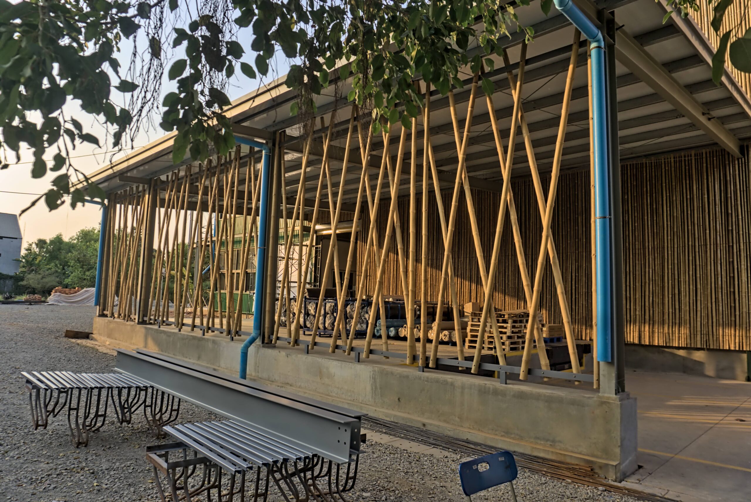 The photo of bamboo open wall